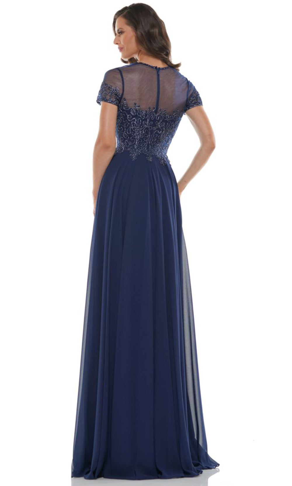 Marsoni by Colors M271-1 - Short Sleeve Chiffon A-line Gown Formal Gowns