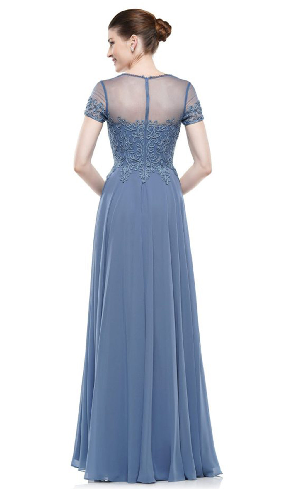 Marsoni by Colors M271-1 - Short Sleeve Chiffon A-line Gown Formal Gowns