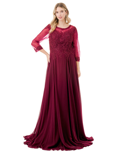 Aspeed Design M2723J - Lace Illusion Evening Gown