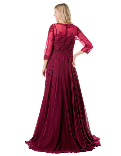 Aspeed Design M2723J - Lace Illusion Evening Gown