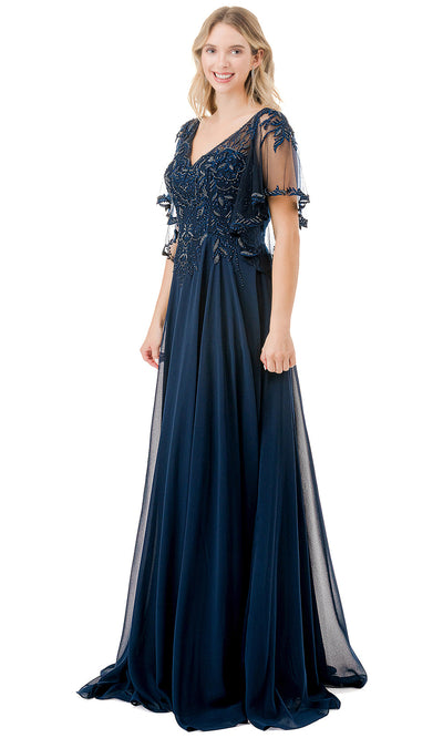 Aspeed Design M2911F - Sheer Flutter Sleeve Evening Gown Special Occasion Dresses