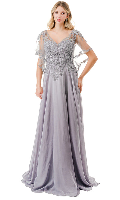 Aspeed Design M2911F - Sheer Flutter Sleeve Evening Gown Special Occasion Dresses