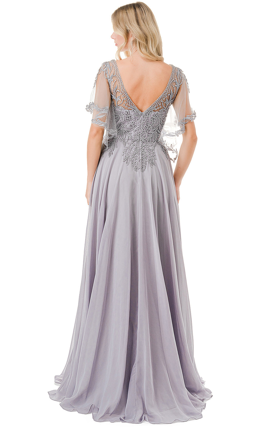 Aspeed Design M2911F - Sheer Flutter Sleeve Evening Gown Special Occasion Dresses