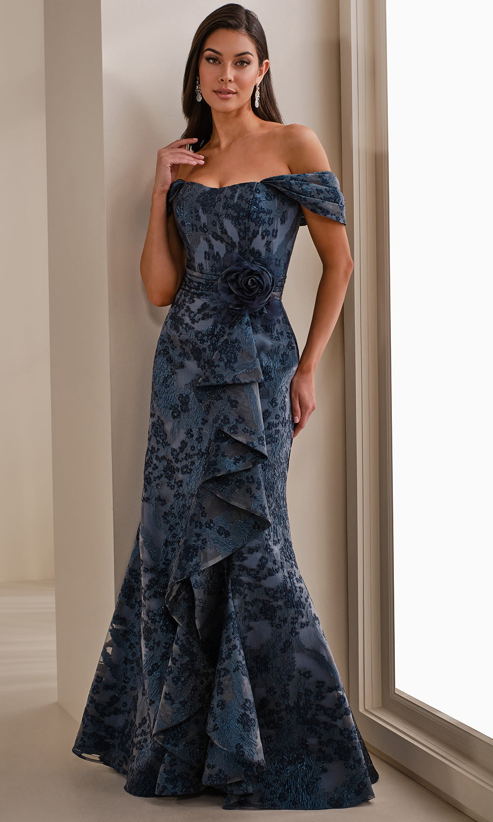 Montage by Mon Cheri M3103 - Off Shoulder Brocade Sheath Dress