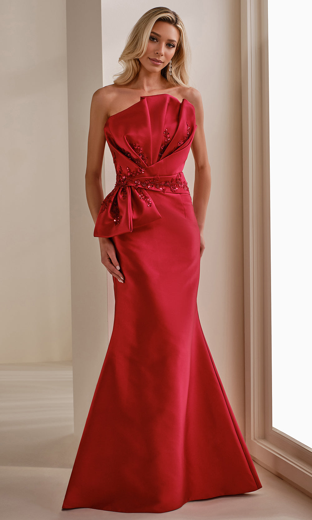 Montage by Mon Cheri M3104 - Pleated Bodice Straight Neckline Gown Mother of the Bride Dresses