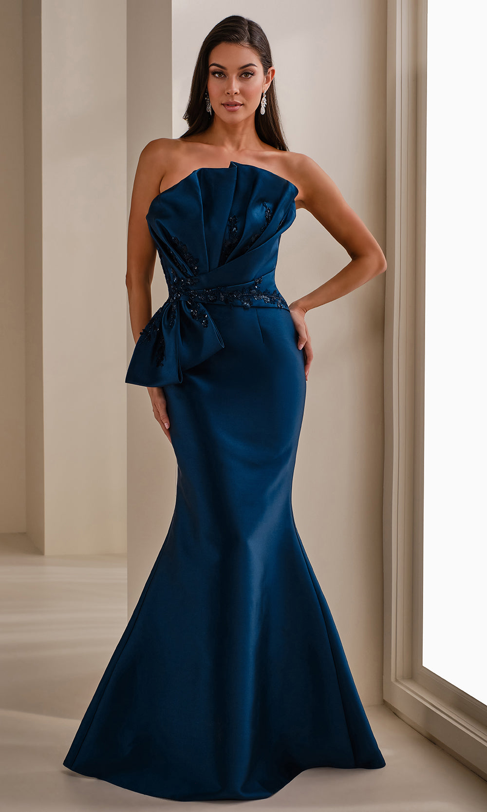 Montage by Mon Cheri M3104 - Pleated Bodice Straight Neckline Gown Mother of the Bride Dresses