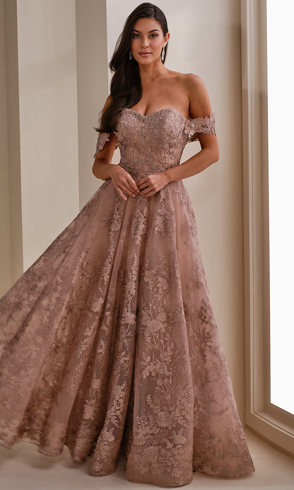mon cheri evening dresses Mon Cheri Montage M3215 Off-Shoulder Evening Gown Mydressline