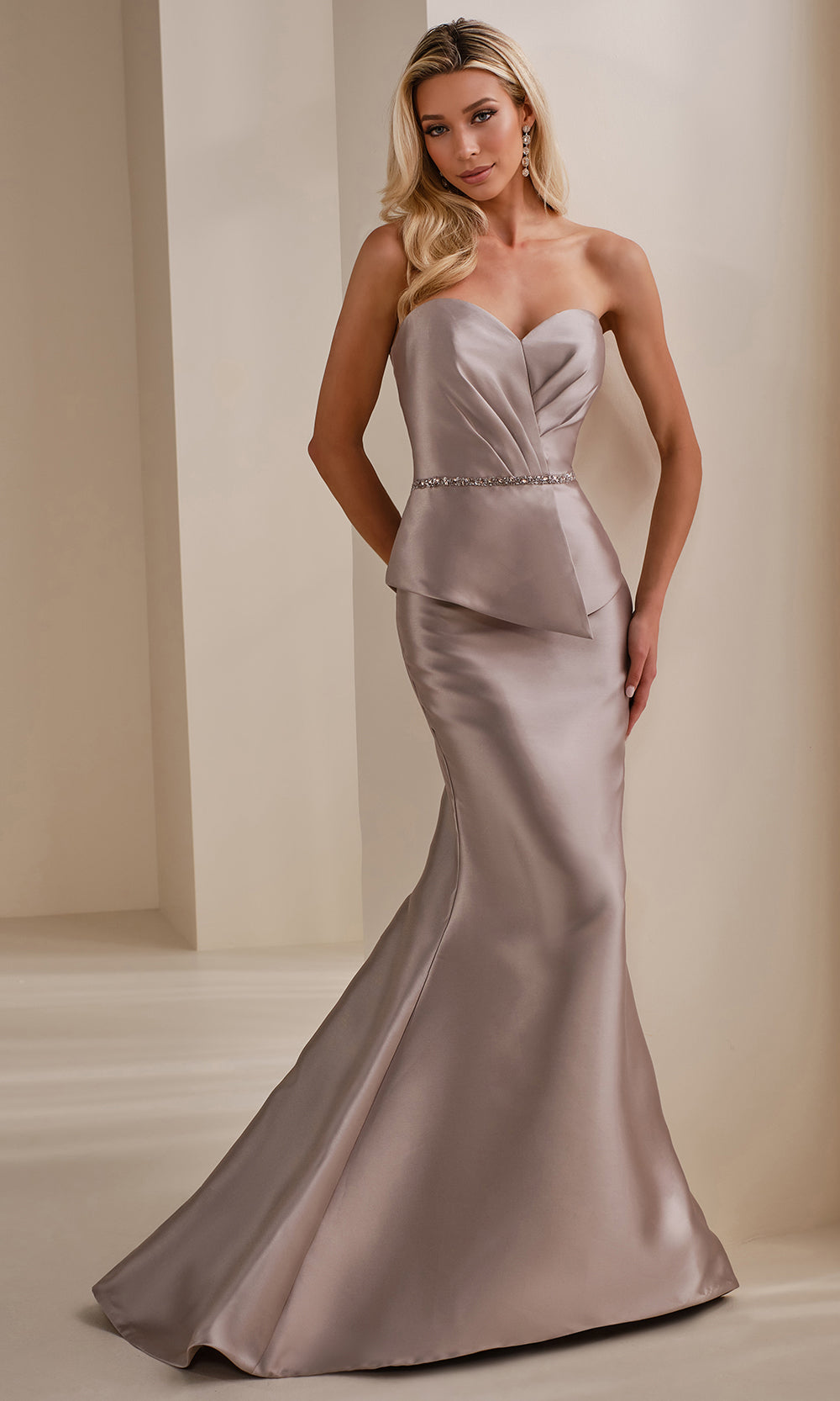 Montage by Mon Cheri M3106MKD - Mikado Peplum Dress