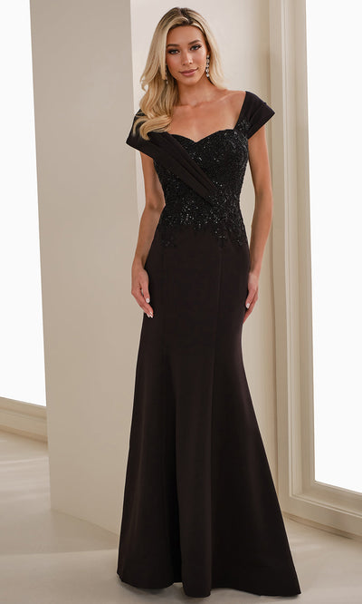 Montage by Mon Cheri M3108 - Embellished Off Shoulder Crepe Gown Mother of the Bride Dresses