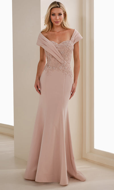 Montage by Mon Cheri M3108 - Embellished Off Shoulder Crepe Gown Mother of the Bride Dresses