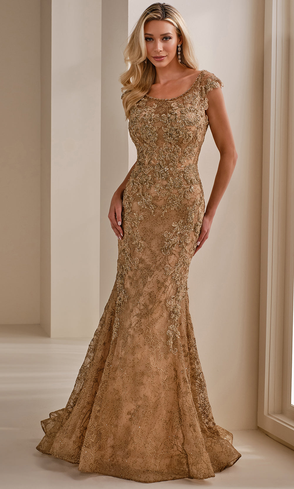 Montage by Mon Cheri M3109 - Cap Sleeve Mermaid Lace Gown Mother of the Bride Dresses