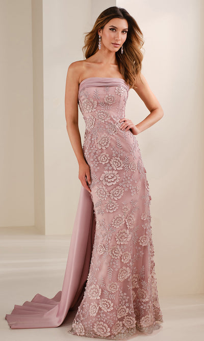 Montage by Mon Cheri M3110 - Embroidered Tulle Straight Neckline Gown Mother of the Bride Dresses