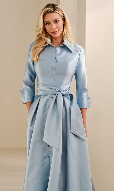 Montage by Mon Cheri M3114 - Button Front A-Line Gown with Sash Mother of the Bride Dresses