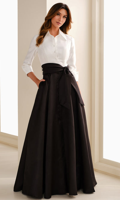 Montage by Mon Cheri M3114 - Button Front A-Line Gown with Sash Mother of the Bride Dresses