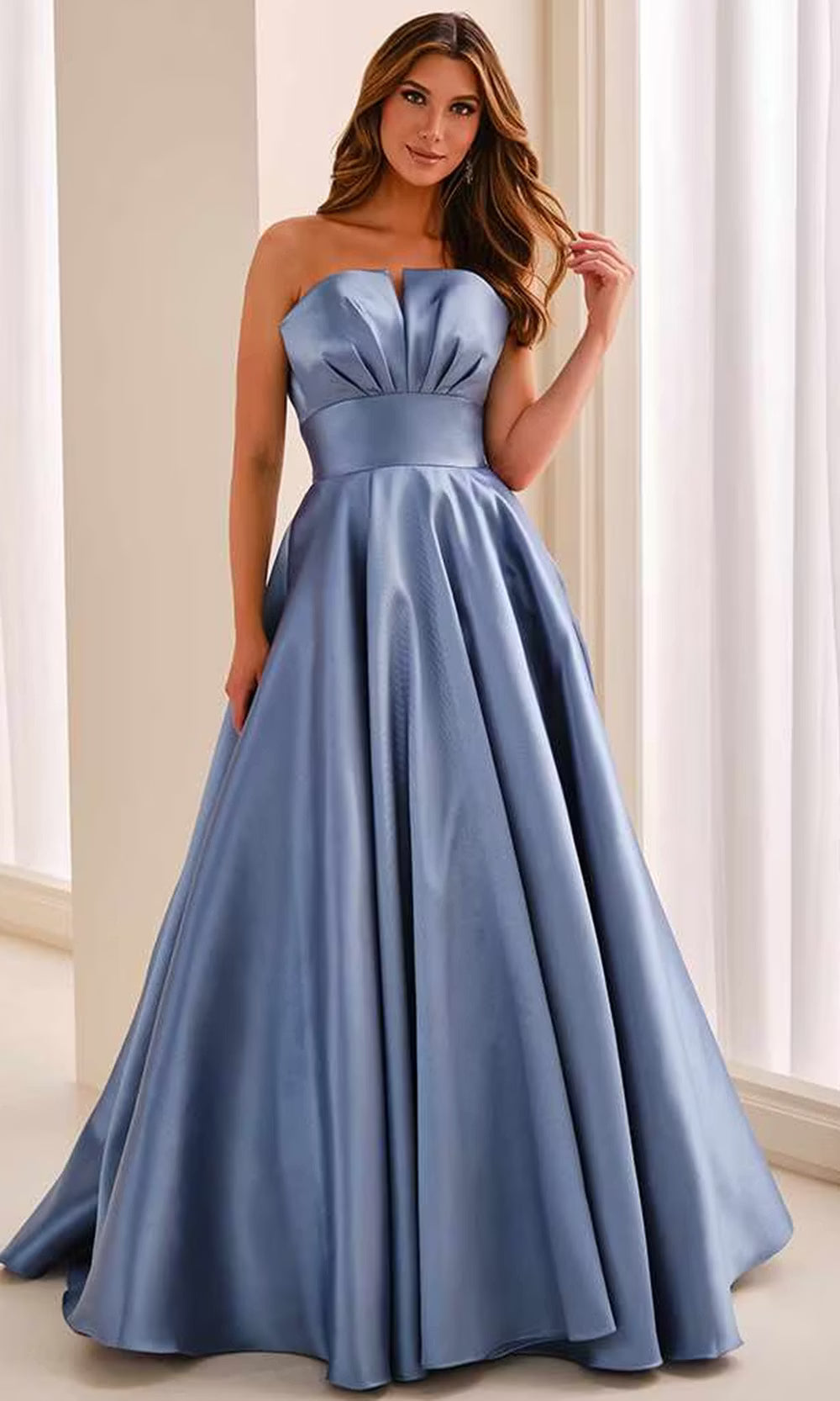Montage by Mon Cheri M3226 - Empire Waist A-Line Dress with Pockets Evening Dresses in Blue  
