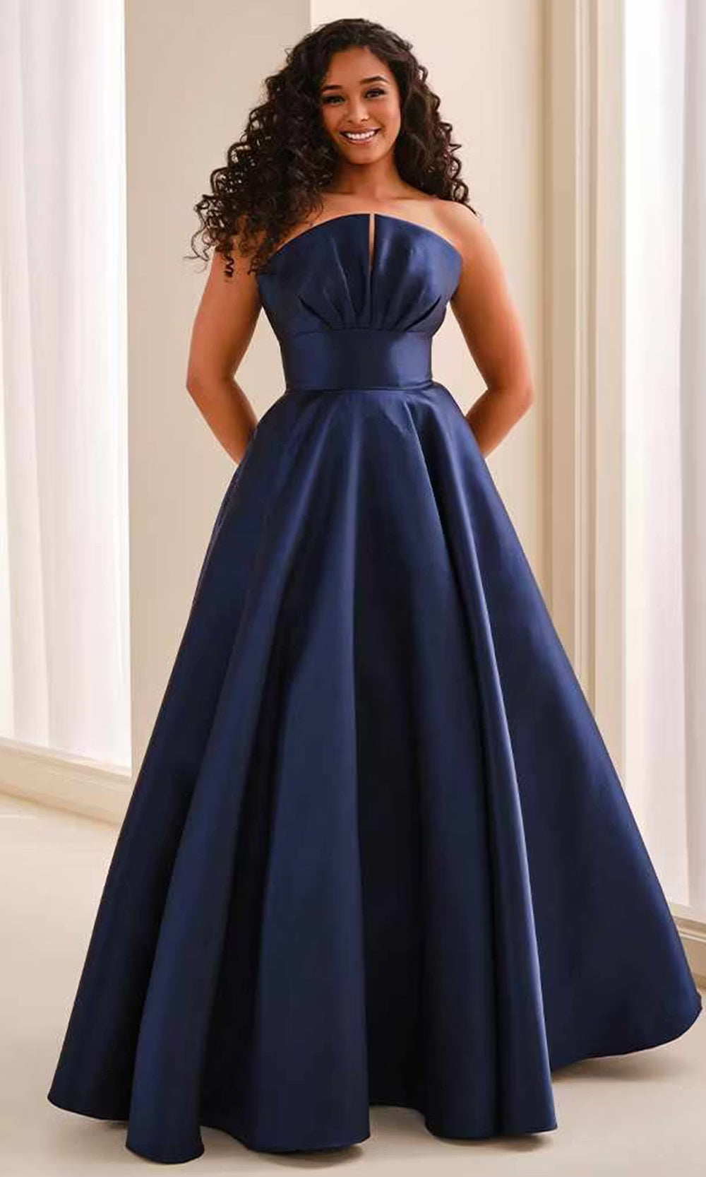 Montage by Mon Cheri M3226 - Empire Waist A-Line Dress with Pockets Evening Dresses in Blue  