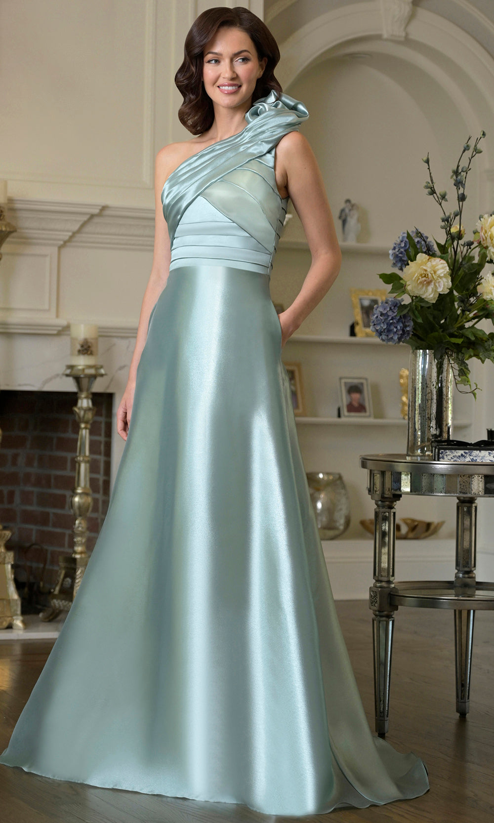 Marsoni by Colors M331 - Pleated Bodice A-Line Organza Gown Formal Gowns