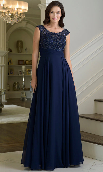 Marsoni by Colors M335 - Chiffon Evening Gown with Beaded Bodice Formal Gowns