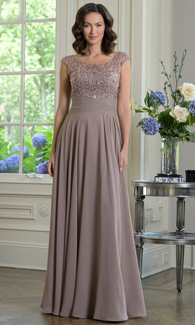 Marsoni by Colors M335 - Chiffon Evening Gown with Beaded Bodice Formal Gowns