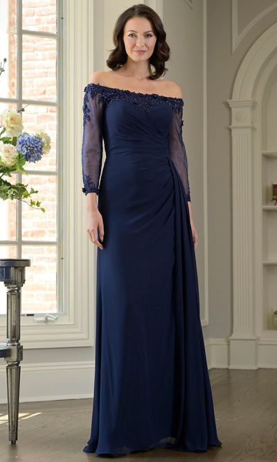 Marsoni by Colors M339 - Embellished Sheath Gown with Ruched Bodice Mother of the Bride Dresses