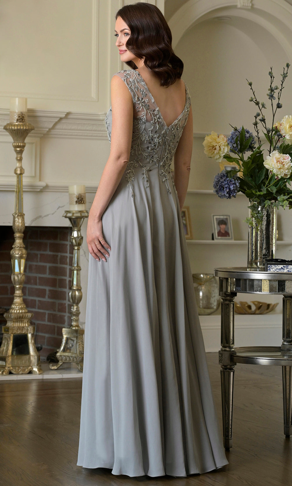 Marsoni by Colors M340 - Illusion Jewel Chiffon Evening Gown Mother of the Bride Dresses