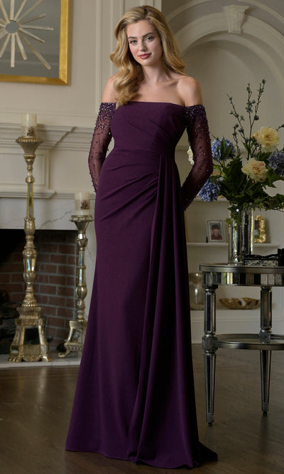 Marsoni by Colors M344 - Long Off Shoulder Ruched Gown Formal Gowns