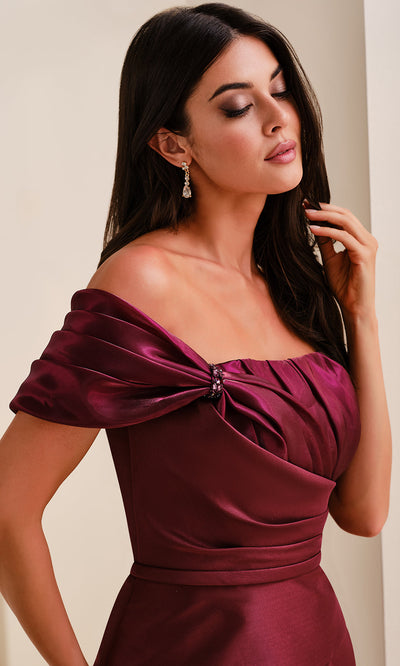 Montage M4200 - Peplum Detail Mermaid Gown with Shawl Prom Dresses