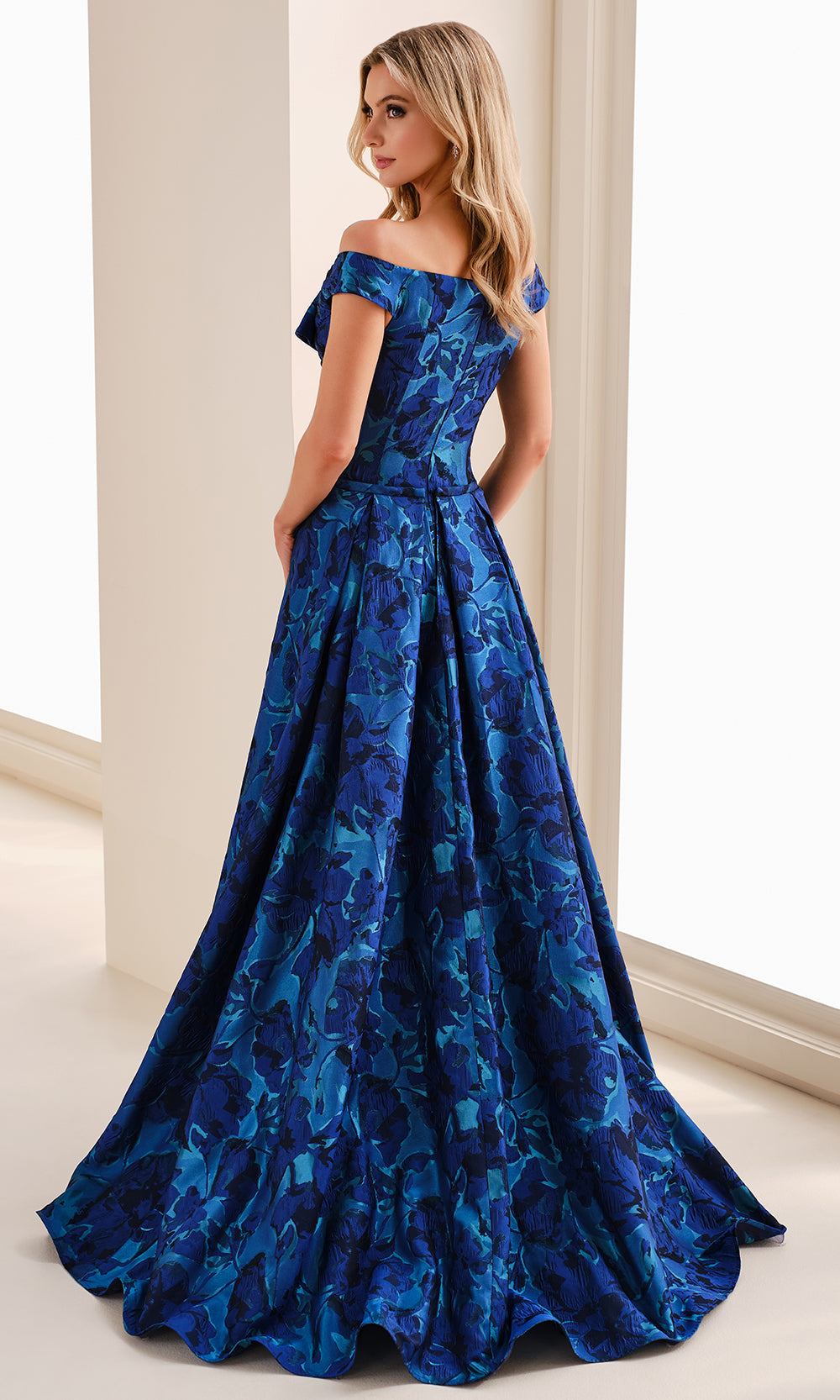 Montage M4201 - Pleated Brocade Gown with Detachable Overskirt Prom Dresses