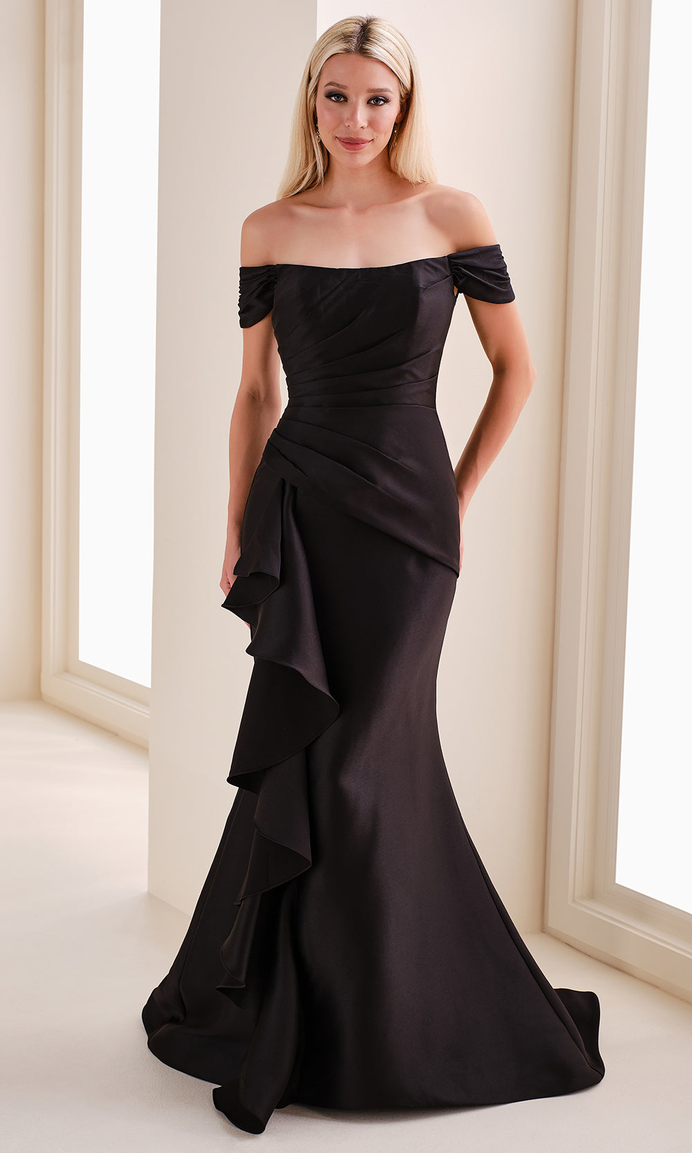 Montage M4202 - Fit and Flare Off Shoulder Formal Gown Prom Dresses