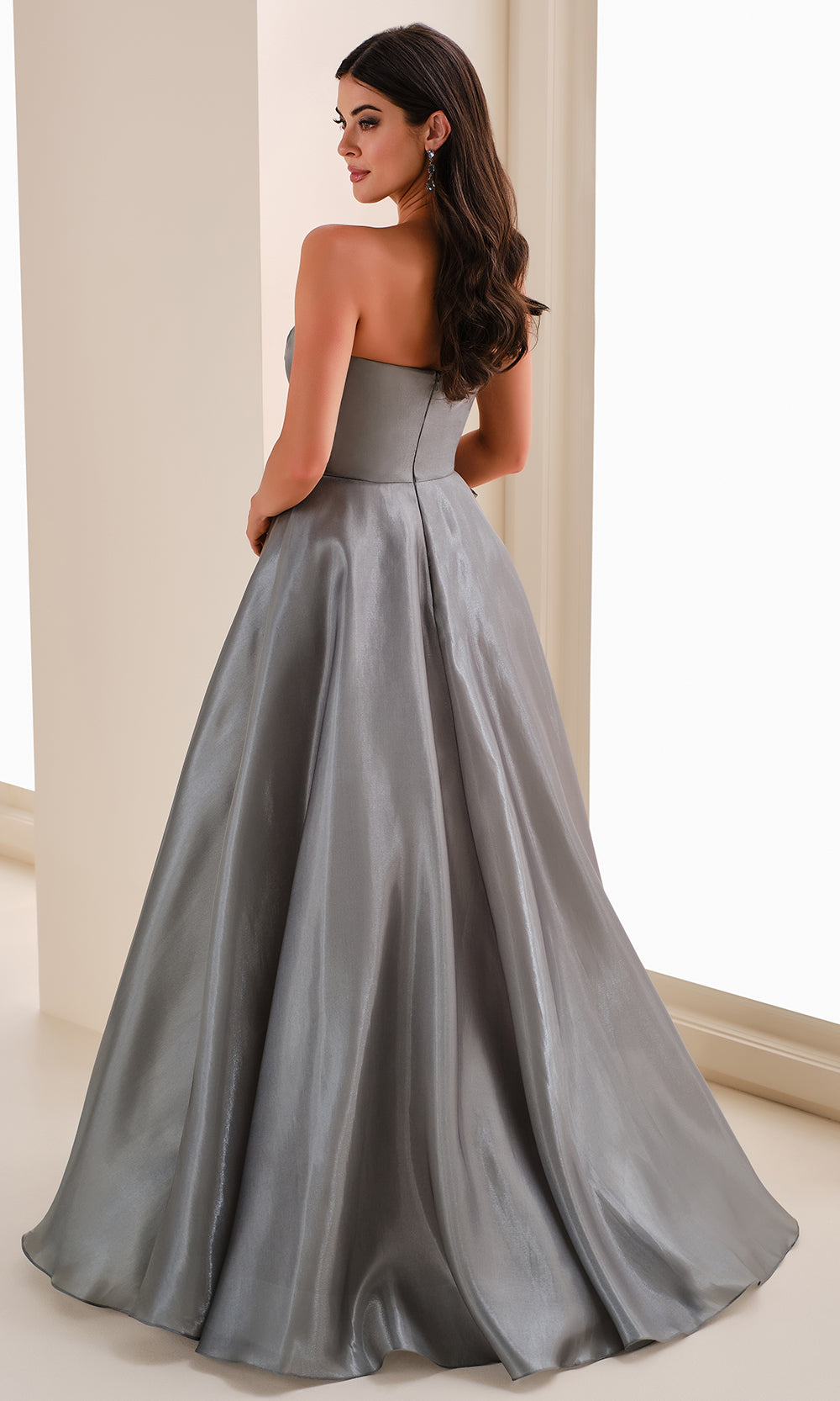Montage M4207 - Oversized Bow Straight Neckline Gown Prom Dresses