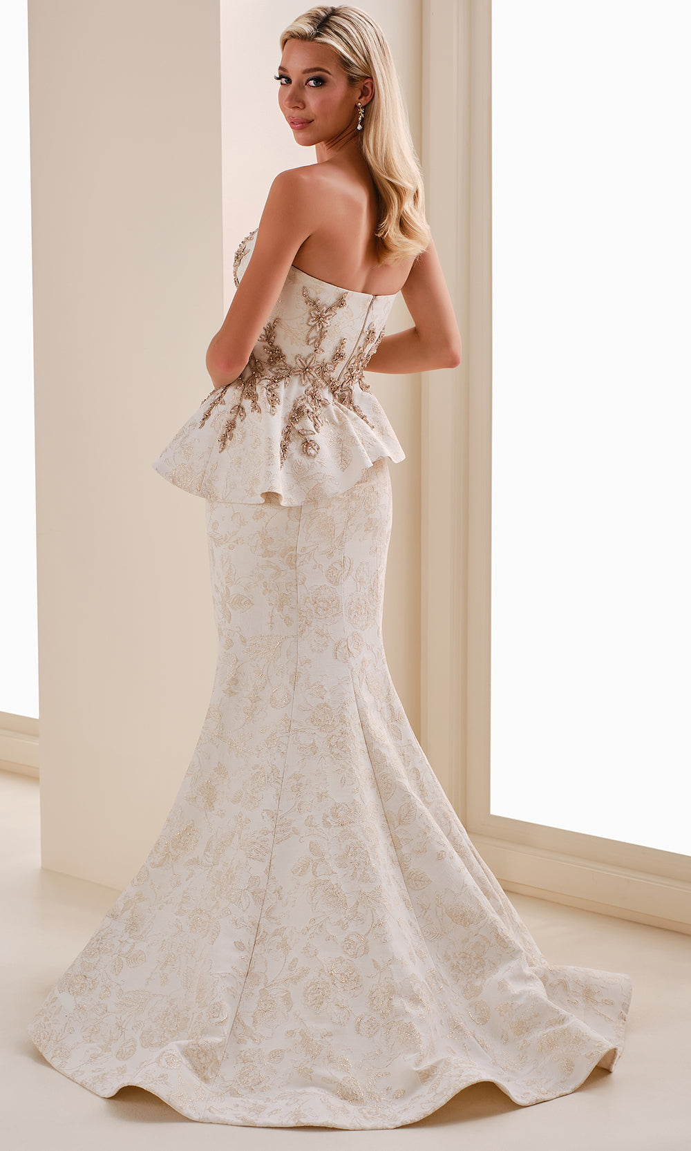 Montage M4208BRCD - Brocade Sweetheart Neck Formal Gown Prom Dresses