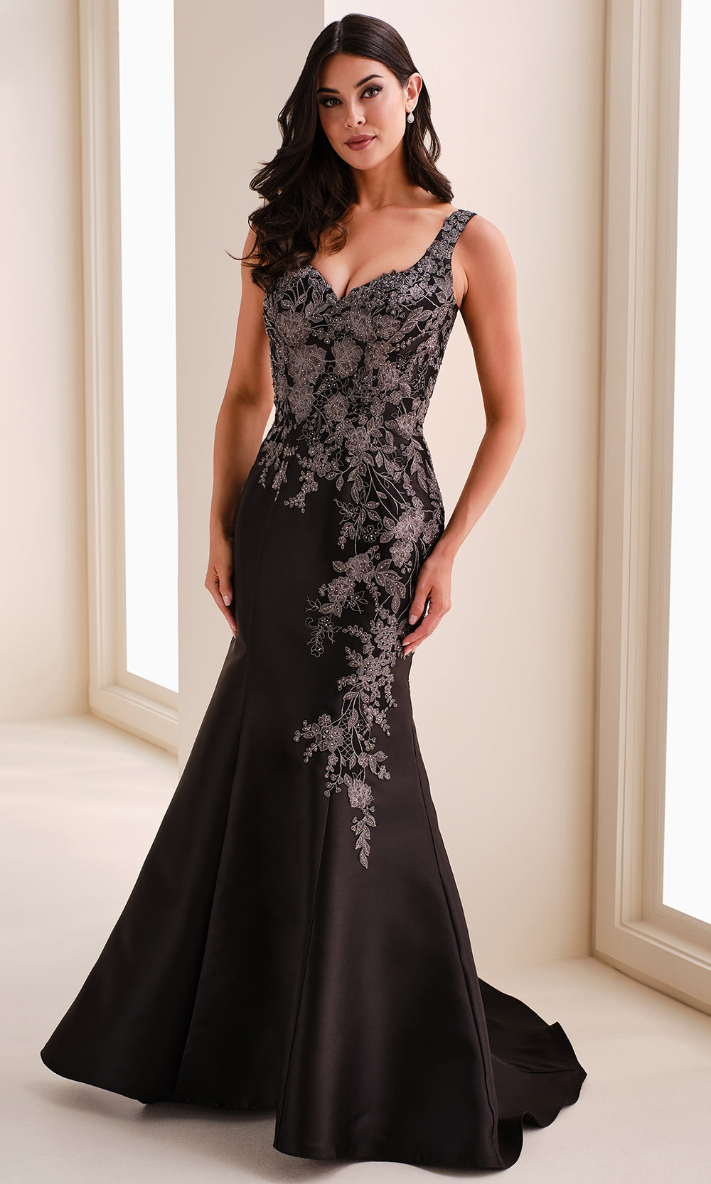 Montage M4212 - Mikado Sweetheart Floral Embroidered Gown Prom Dresses