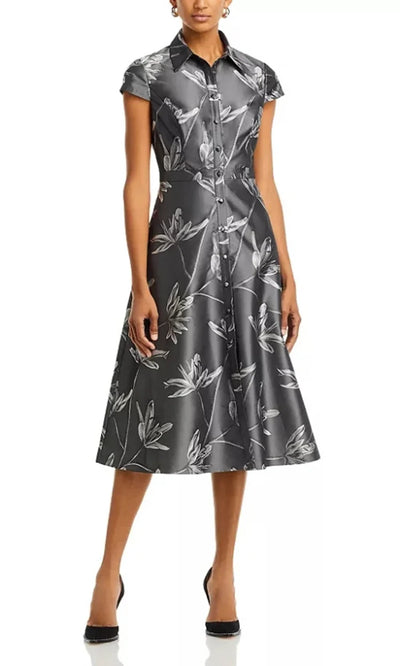 Aidan Mattox MD1E208353 - Cap Sleeve Floral Fit and Flare Dress Homecoming Dresses