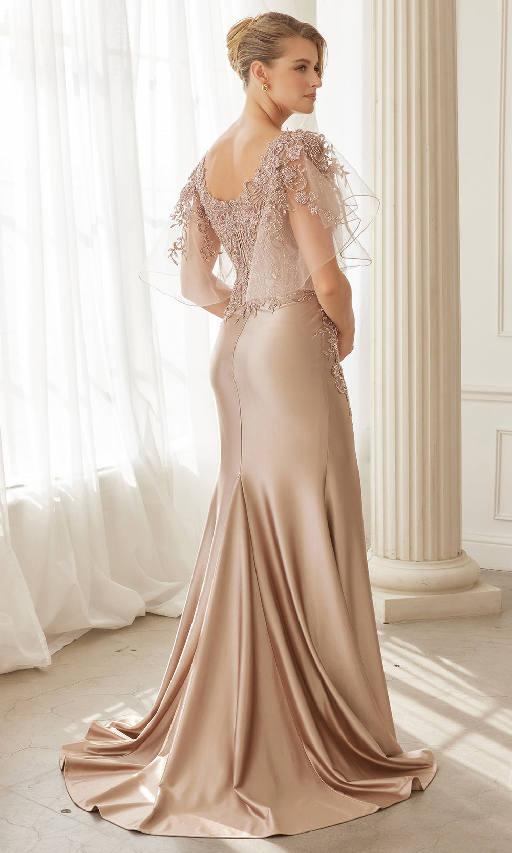 Nox Anabel ME148 - Illusion V Neck Formal Dress Mother of the Bride Dresses