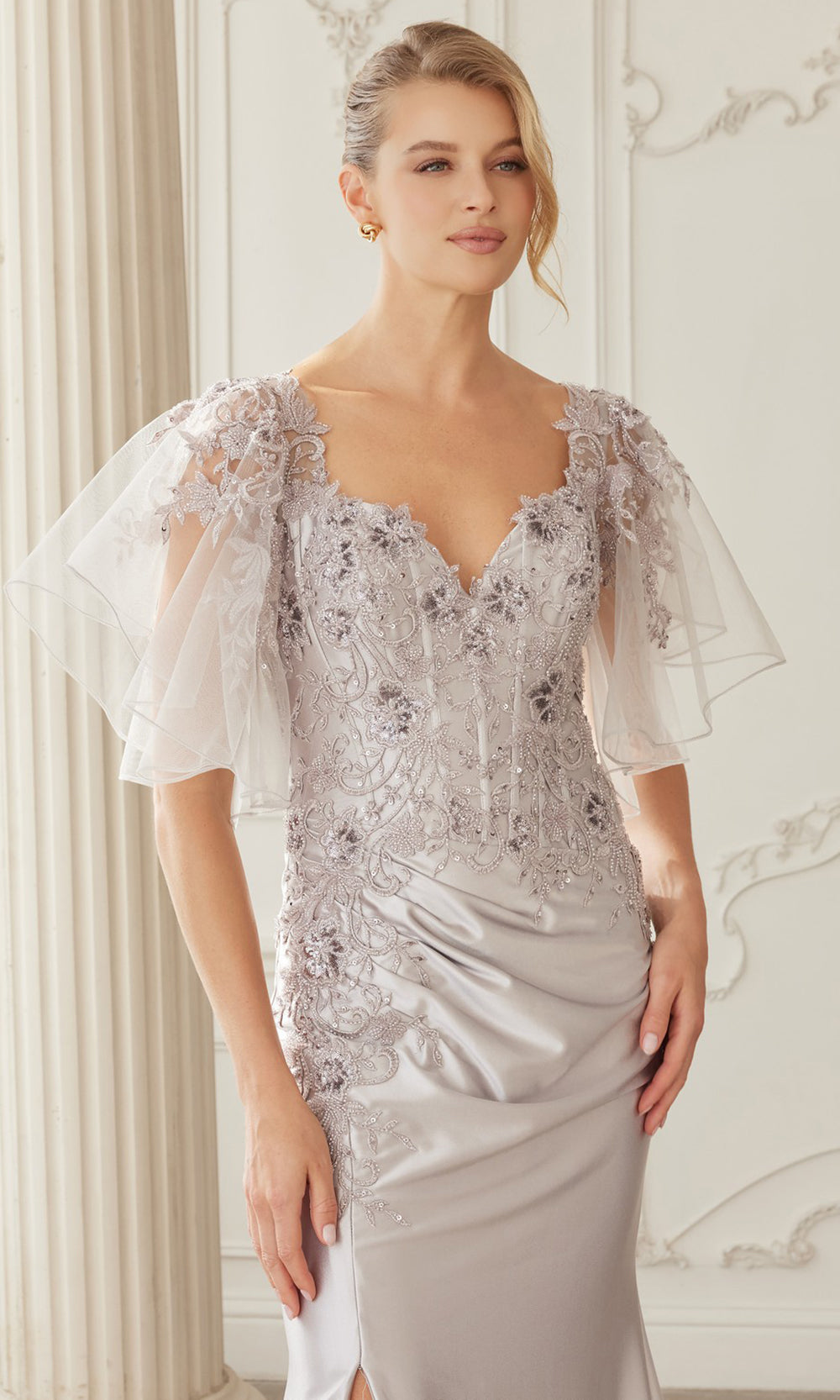 Nox Anabel ME148 - Illusion V Neck Formal Dress Mother of the Bride Dresses