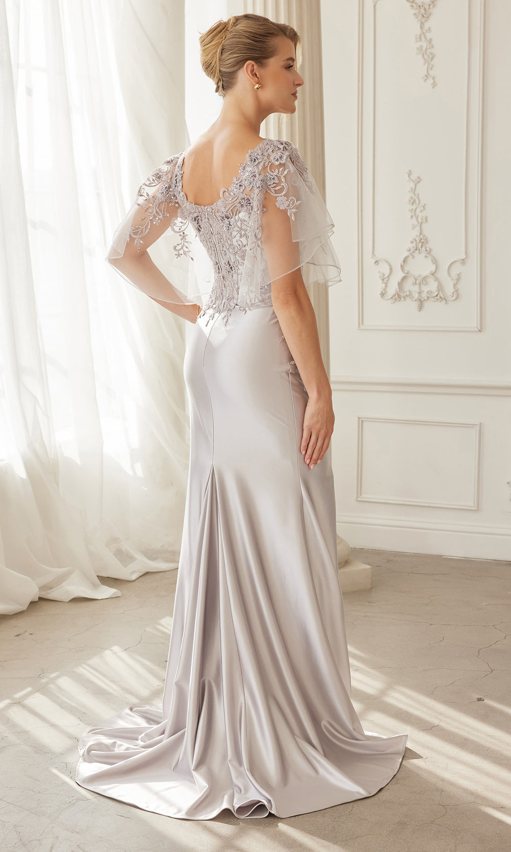 Nox Anabel ME148 - Illusion V Neck Formal Dress Mother of the Bride Dresses