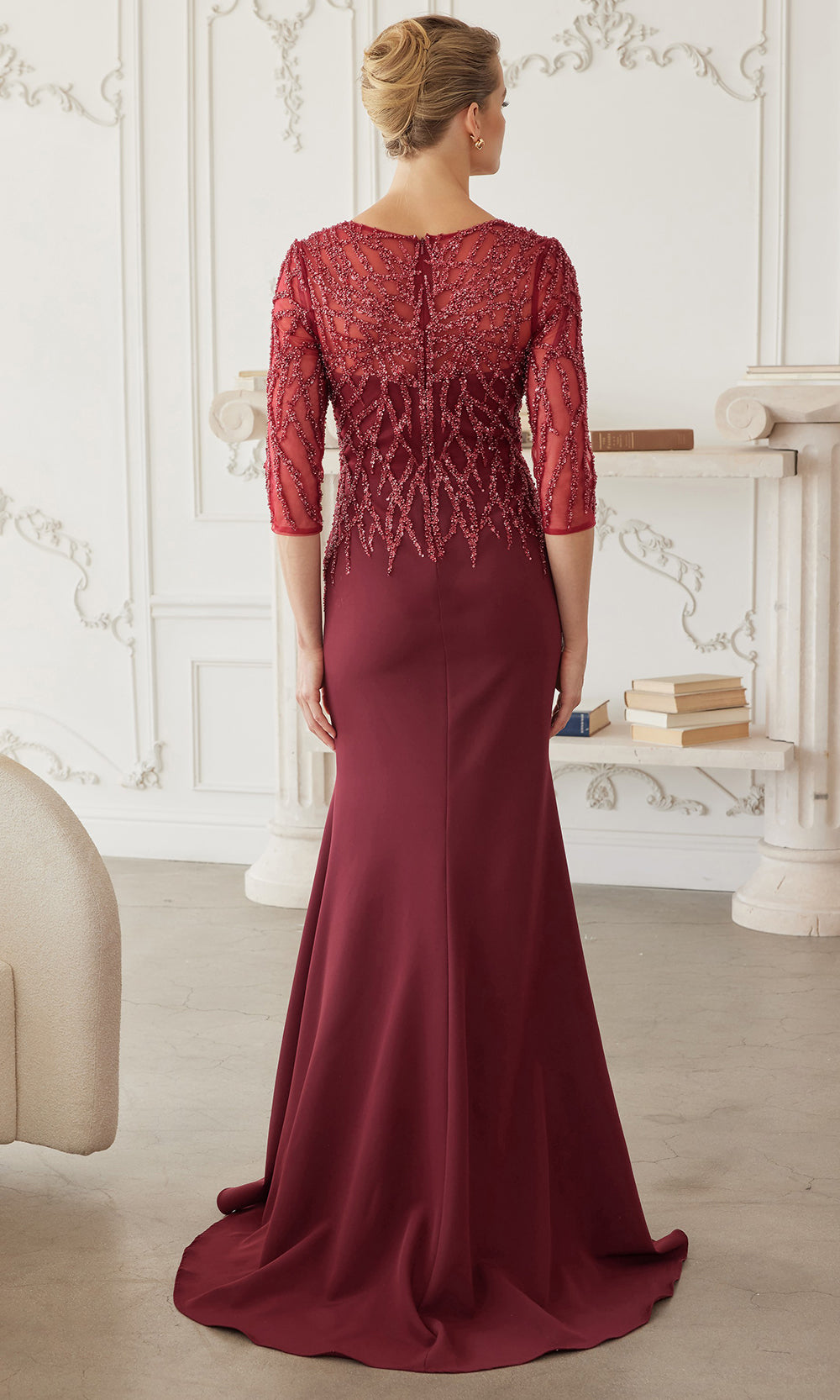 Nox Anabel MH161 - Sheer Sleeve Embroidered Formal Dress Mother of the Bride Dresses