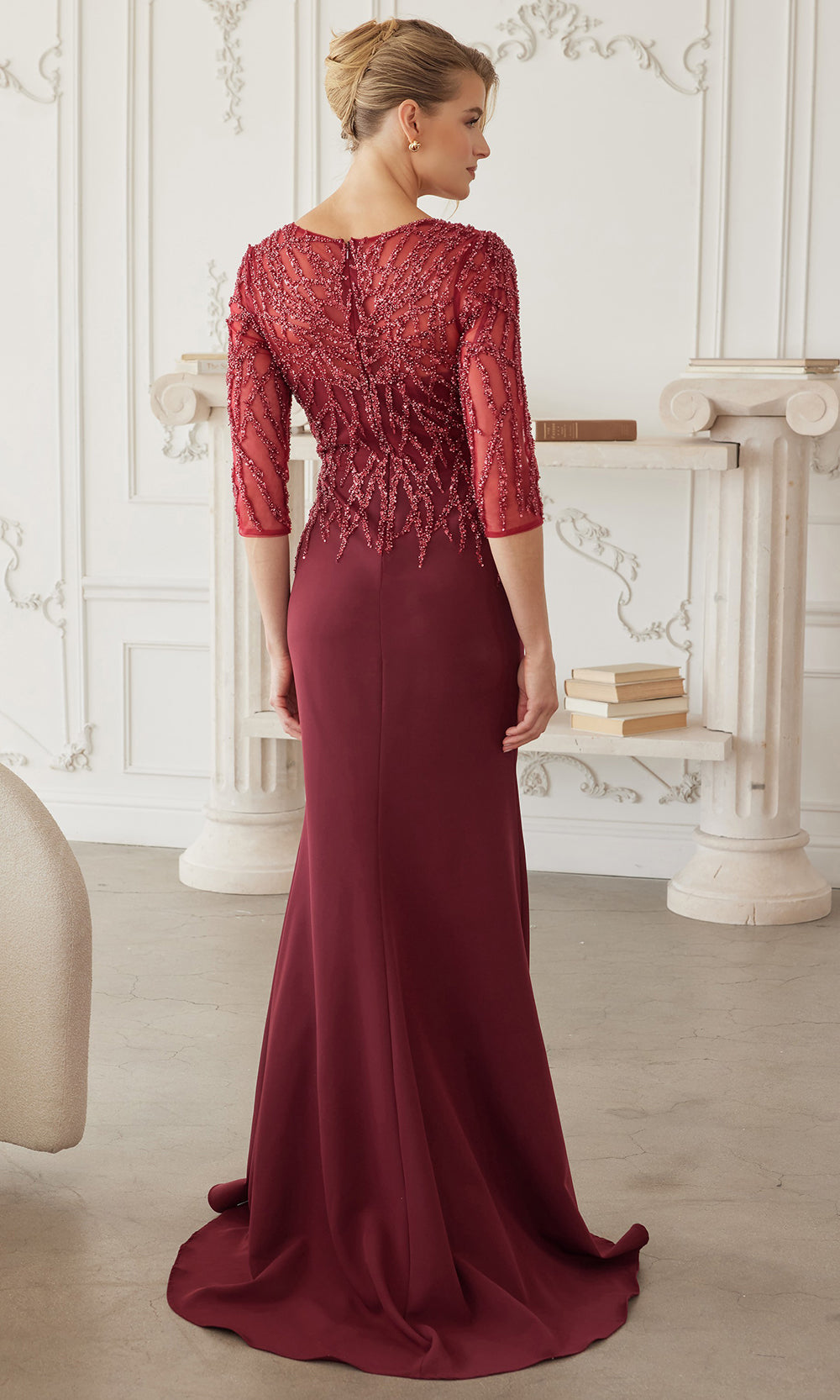 Nox Anabel MH161 - Sheer Sleeve Embroidered Formal Dress Mother of the Bride Dresses