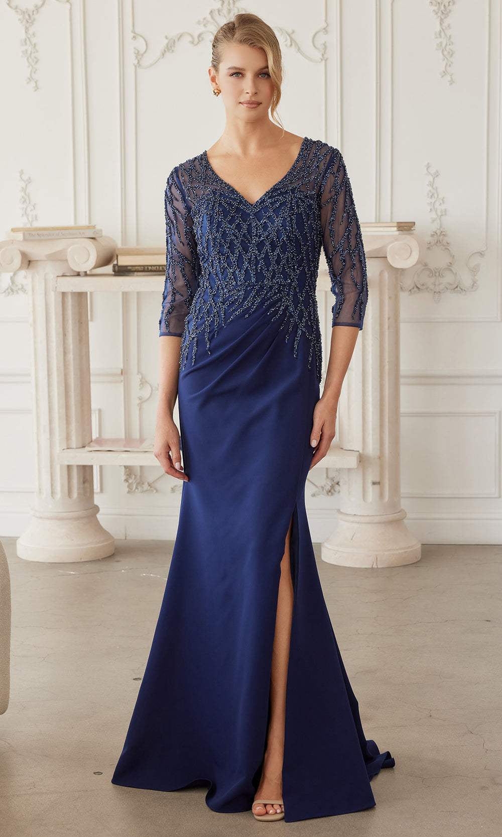 Nox Anabel MH161 - Sheer Sleeve Embroidered Formal Dress Mother of the Bride Dresses