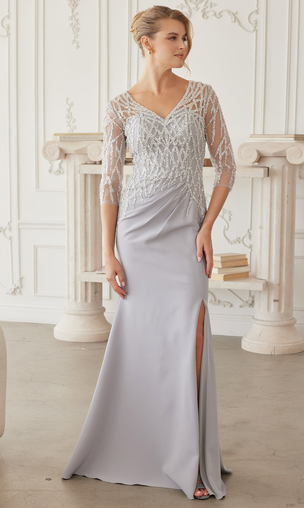 Nox Anabel MH161 - Sheer Sleeve Embroidered Formal Dress Mother of the Bride Dresses