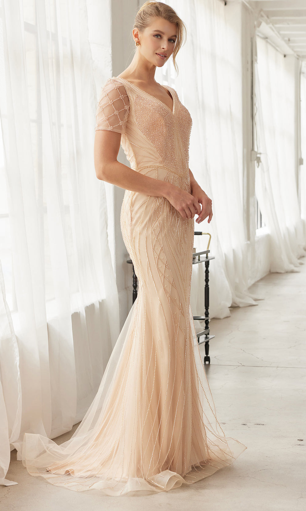 Nox Anabel MH162 - Sheer Sleeve Embroidered Formal Dress Mother of the Bride Dresses