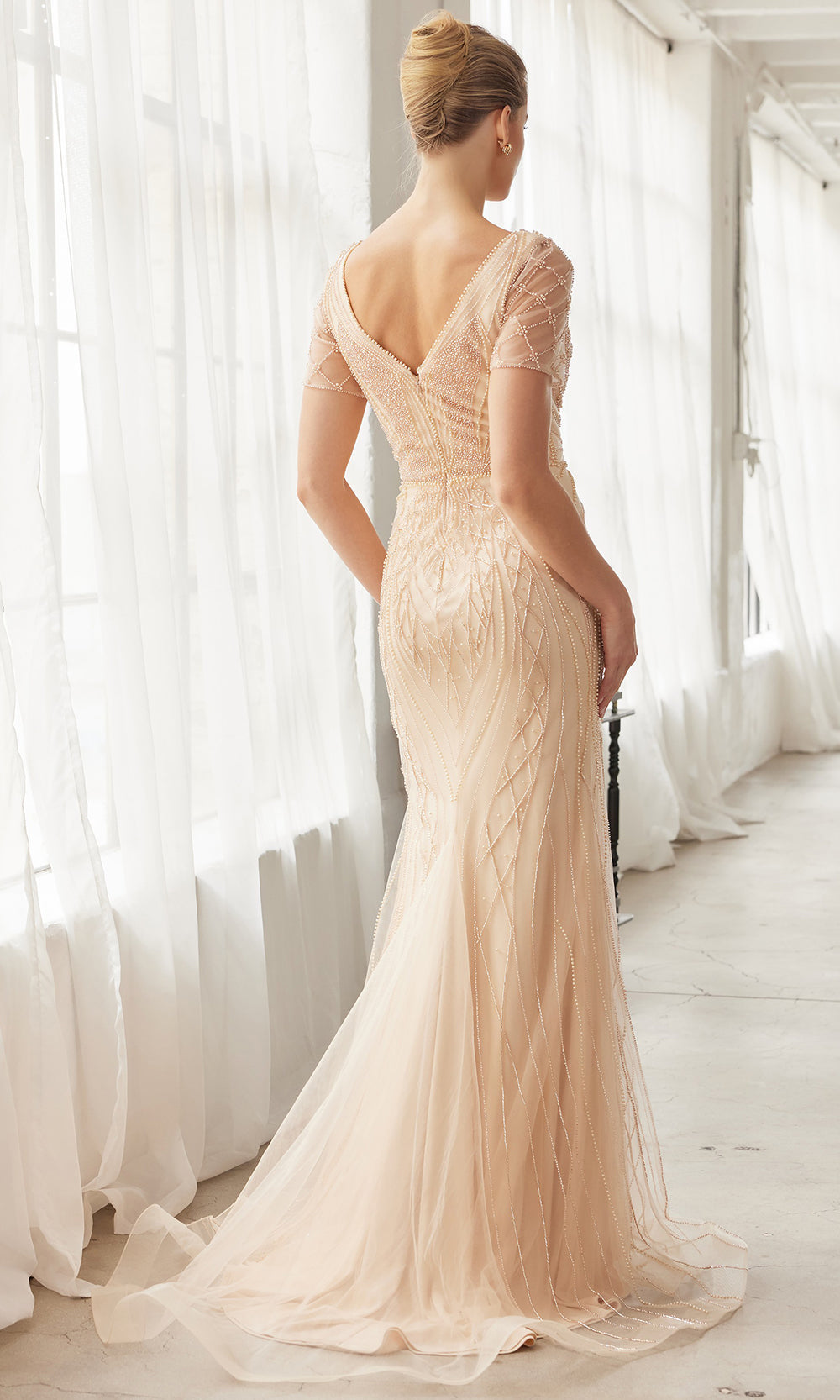 Nox Anabel MH162 - Sheer Sleeve Embroidered Formal Dress Mother of the Bride Dresses