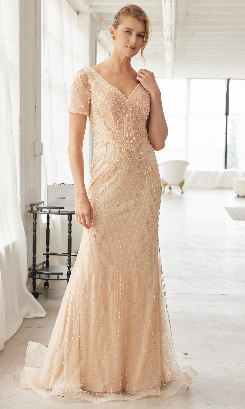 Nox Anabel MH162 - Sheer Sleeve Embroidered Formal Dress Mother of the Bride Dresses