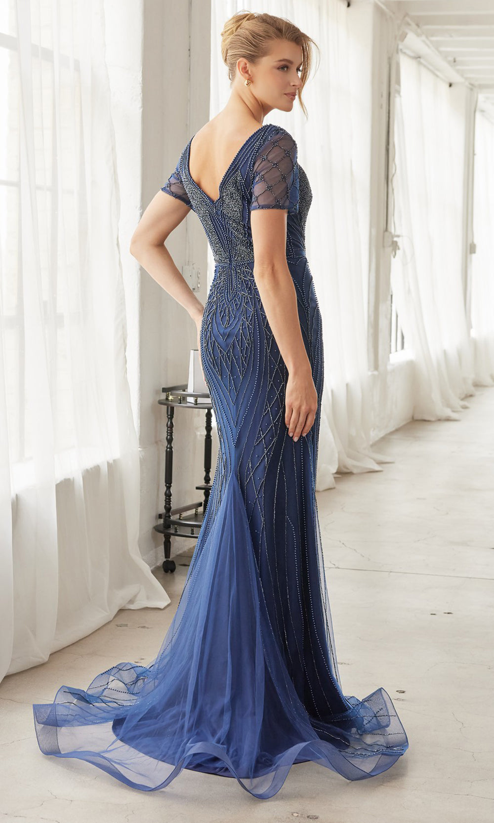 Nox Anabel MH162 - Sheer Sleeve Embroidered Formal Dress Mother of the Bride Dresses