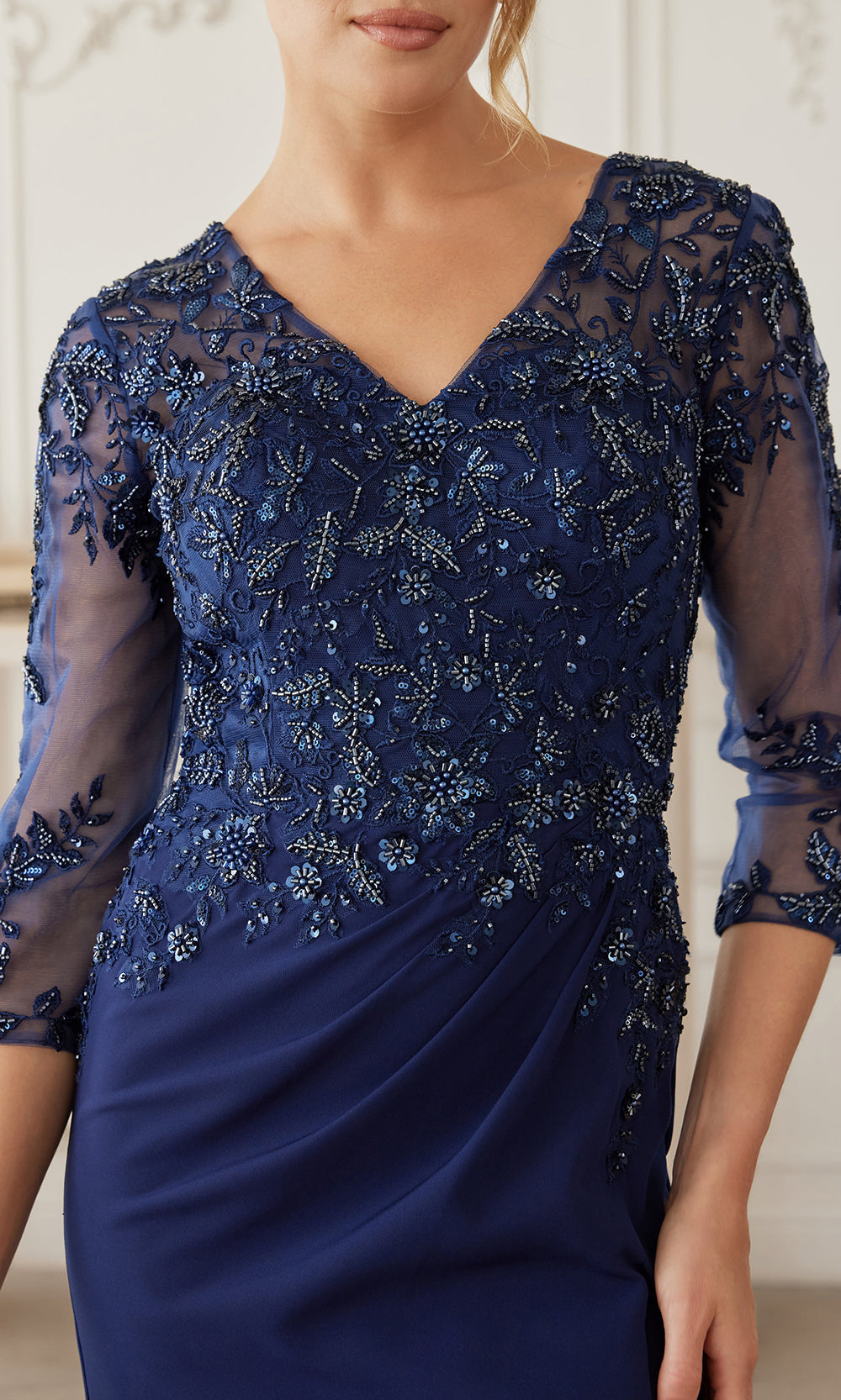Nox Anabel MH163 - Sheer Sleeve Embroidered Formal Dress Formal Gowns