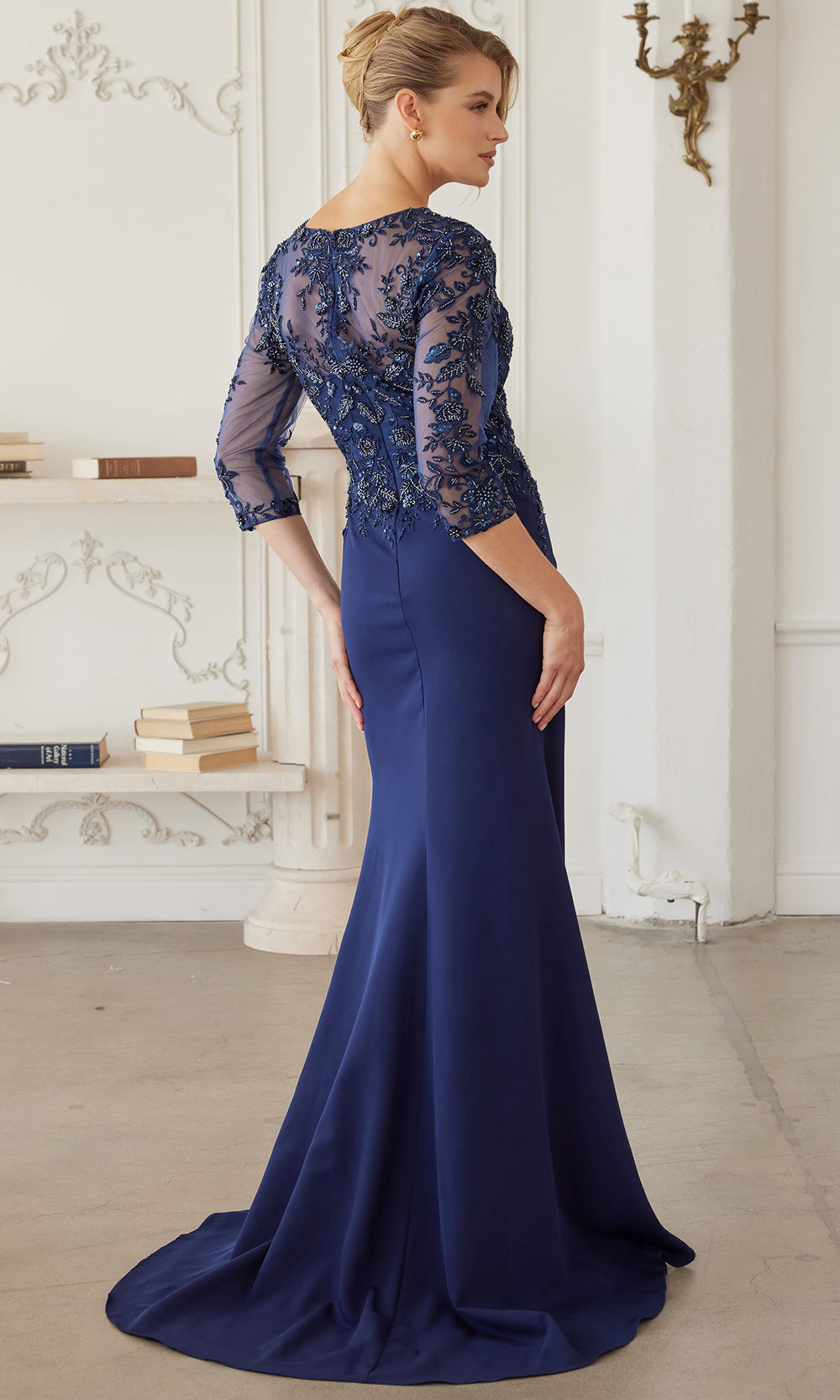 Nox Anabel MH163 - Sheer Sleeve Embroidered Formal Dress Formal Gowns