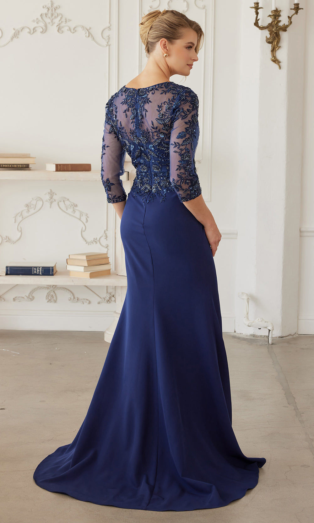 Nox Anabel MH163 - Sheer Sleeve Embroidered Formal Dress Formal Gowns