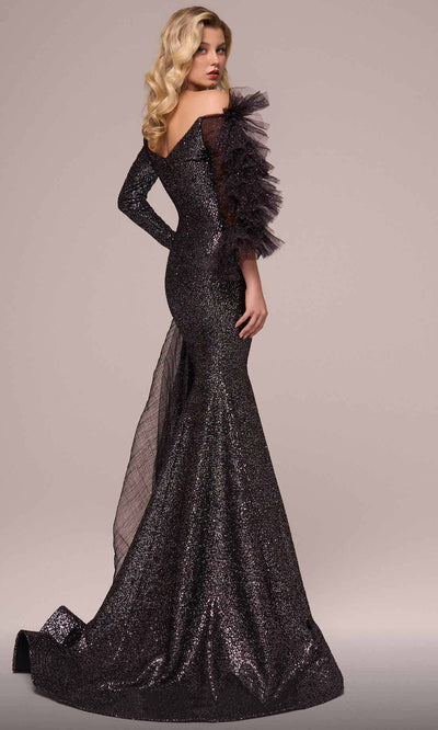 MNM Couture F02892 - Ruffled Accent Trumpet Evening Gown Evening Gown
