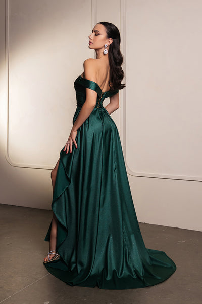 May Queen MQ2056 - Ruched Overskirt Prom Dress