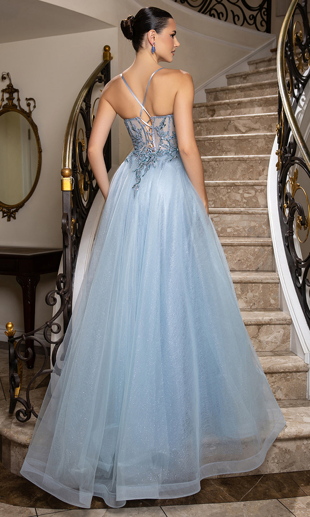 May Queen MQ2178 - Beaded Embellished Sleeveless Long Gown Prom Dresses